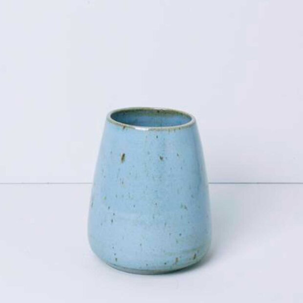Billede af Small Vase - Handthrown H13 Cm/ø10 Cm | Blue Moss Fra Bornholms Keramikfabrik