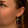 STINE A - BIG BELLA MOON WITH STONES EARRING | FORGYLDT STINE A - BIG BELLA MOON WITH STONES EARRING | FORGYLDT