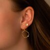 STINE A - WAVY CIRCLE EARRING WITH STONE | FORGYLDT