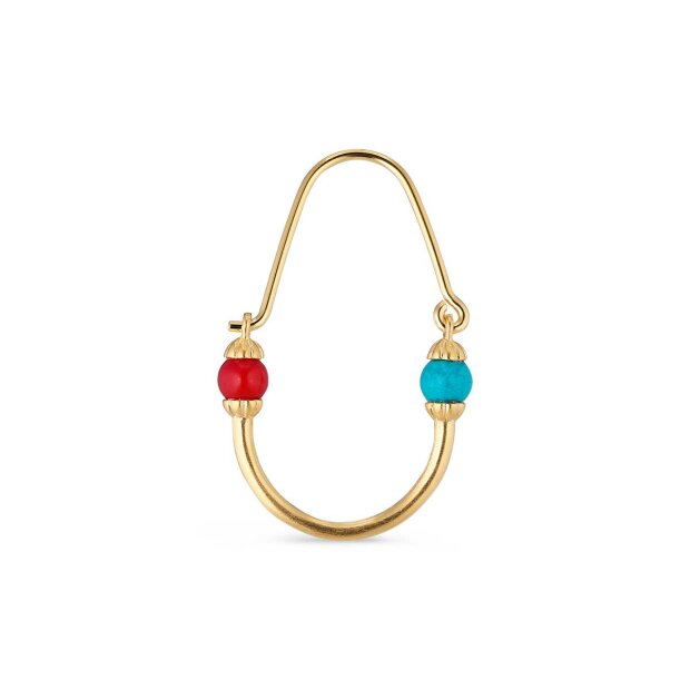 JANE KØNIG - SPLASH OVAL CREOLE WITH TURQUOISE AND CORAL | FORGYLDT