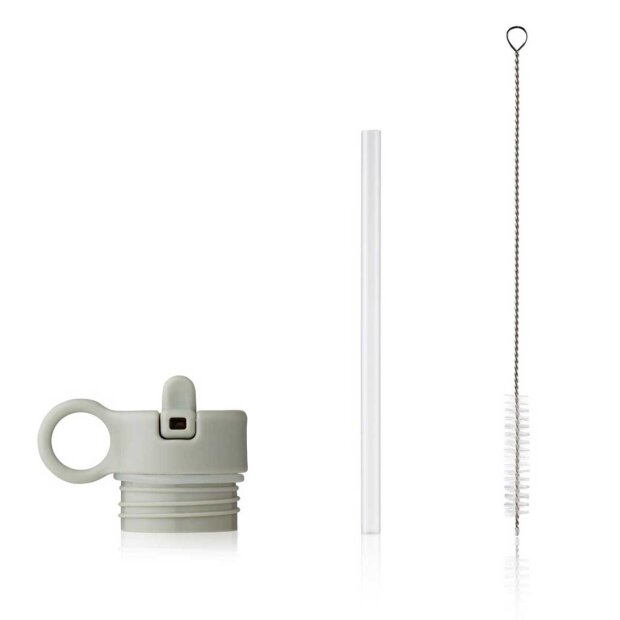 LIEWOOD - LID WITH STRAW AND BRUSH | DOVE BLUE