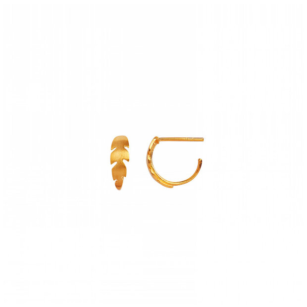 Billede af Petit Creol With Feather Earring 1 Pc | Forgyldt Fra Stine A