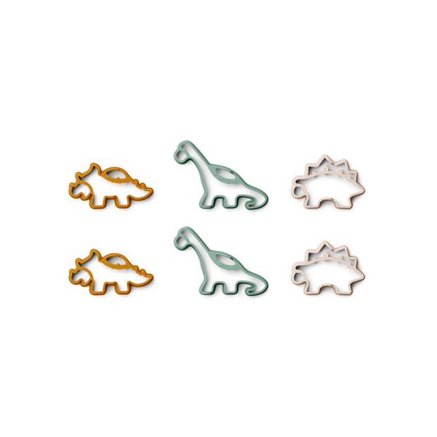 LIEWOOD - KARINA PANCAKE SHAPE SET | DINO GOLDEN CARAMEL MULTI MIX