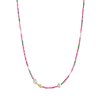STINE A - DEEP SEA NECKLACE WITH FRESH PINK & DUSTY GREEN MIX | FORGYLDT