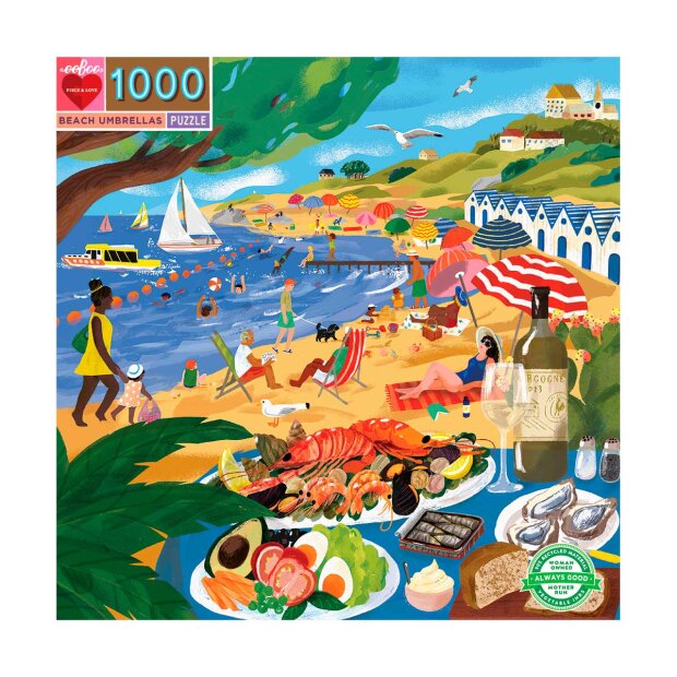 Puslespil Beach Umbrella - 1000 Brikker Fra Eeboo