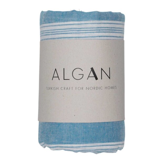 ALGAN - Sade hamamhåndklæde 100x180 cm | HIMMELBLÅ