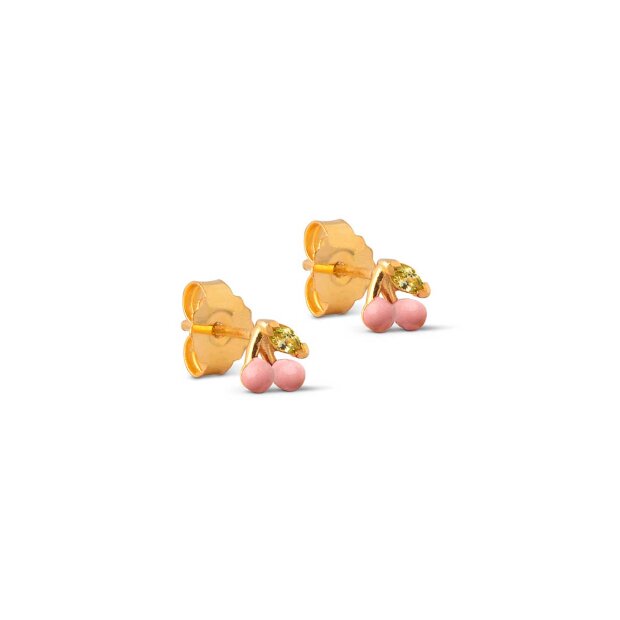 Billede af Cherry Stud Forgyldt | Light Pink Fra Enamel Copenhagen