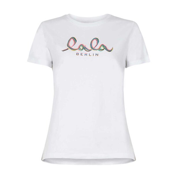 LALA BERLIN - CARA T-SHIRT LALA RAINBOW | WHITE