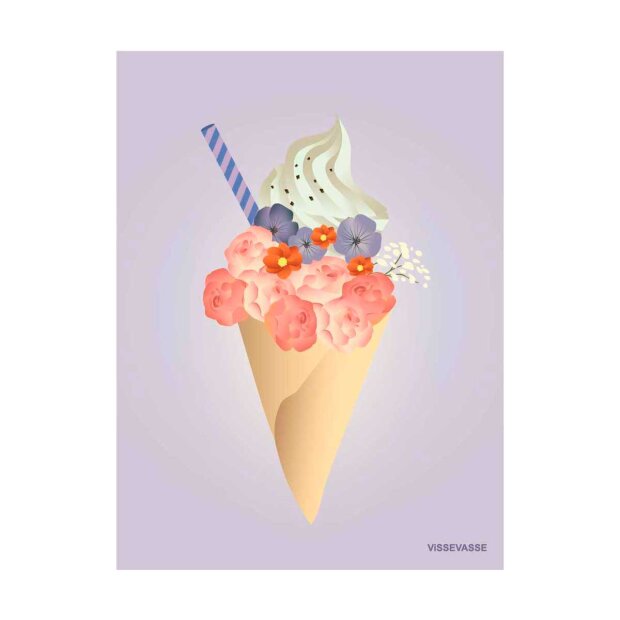 Mini Anledningskort A7 | Ice Cream Flower Fra Vissevasse