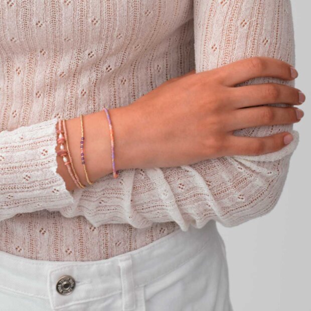 ANNI LU - BEAD & GEM BRACELET | PINK LAVENDER