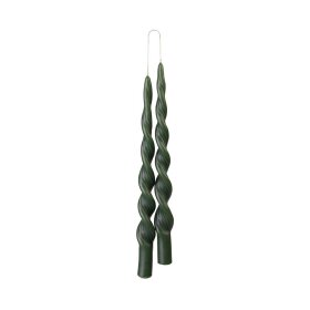 COZY LIVING - LUNA TWISTED CANDLE 30 CM | FOREST GREEN