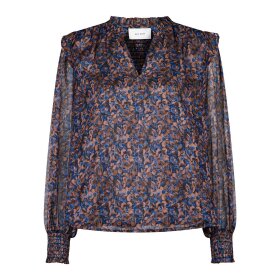 NEO NOIR - FILJA DARK BLOSSOM BLUSE | BLÅ