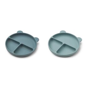 LIEWOOD - MERRICK RUMINDDELT TALLERKEN  2-PAK | WHALE BLUE MIX