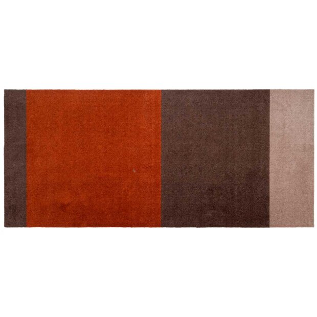 Smudsmåtte Stripe/horisontal 90x200cm | Sand/brun/terracotta Fra Tica Copenhagen