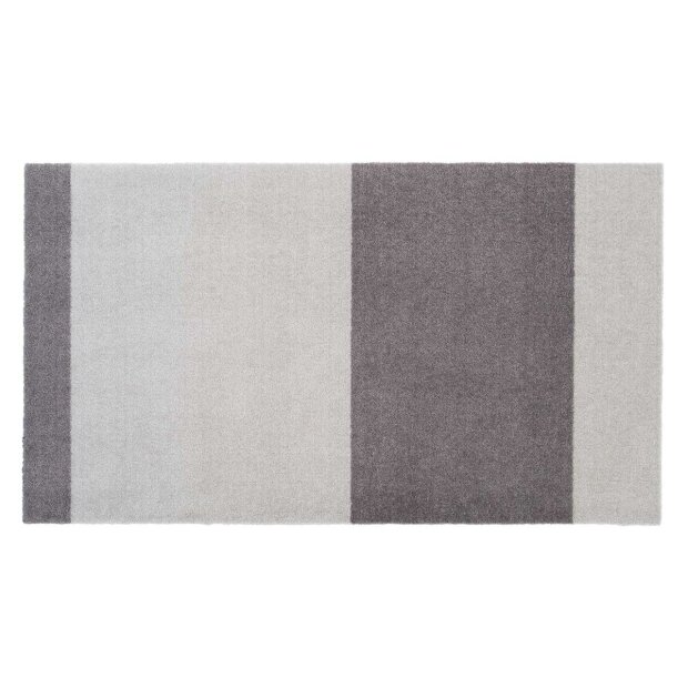 Smudsmåtte Stripe/horisontal 67x120cm | Steel/light Grey Fra Tica Copenhagen