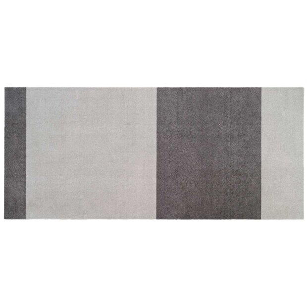 Smudsmåtte Stripe/horisontal 90x200cm | Steel/light Grey Fra Tica Copenhagen