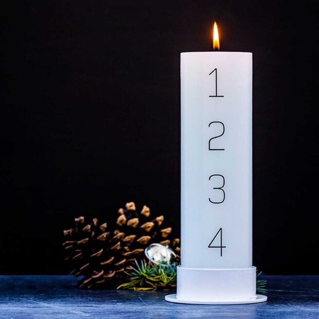 KUNSTINDUSTRIEN - ADVENTSLYS 7X24 CM | SØLVSKRIFT