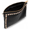 DEPECHE - LÆDER CLUTCH DEKORERET MED GULDFARVEDE NITTER | SORT