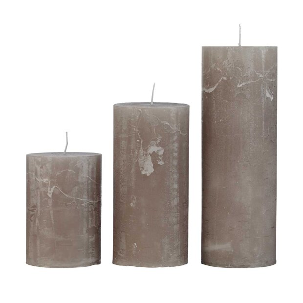 COZY LIVING - RUSTIC CANDLE 7X10 - 45 TIMER | TAUPE