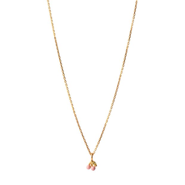 Billede af Cherry Necklace Forgyldt | Light Pink Fra Enamel Copenhagen