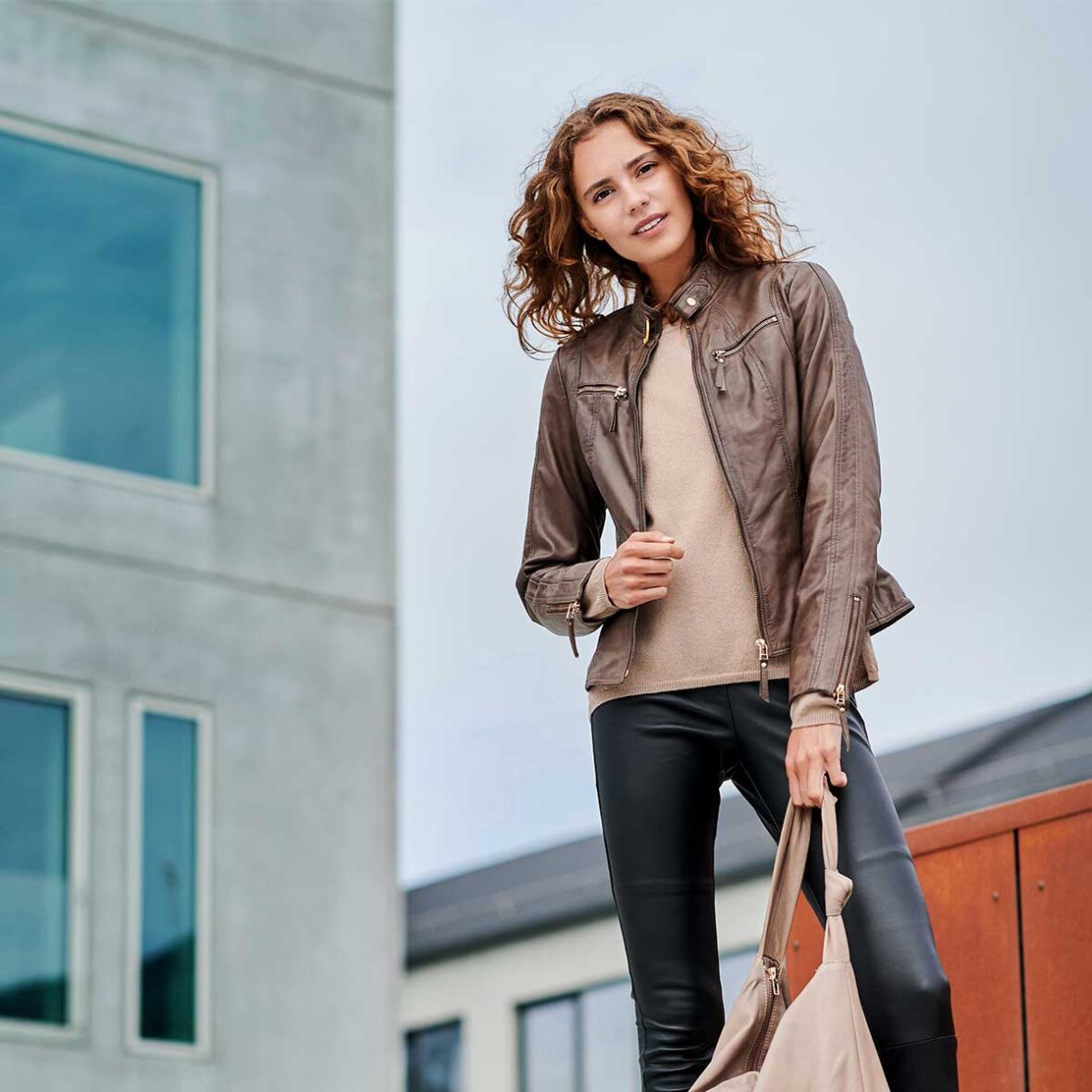 BTF CPH BIKER JACKET | ALMOND BROWN - Stokværk