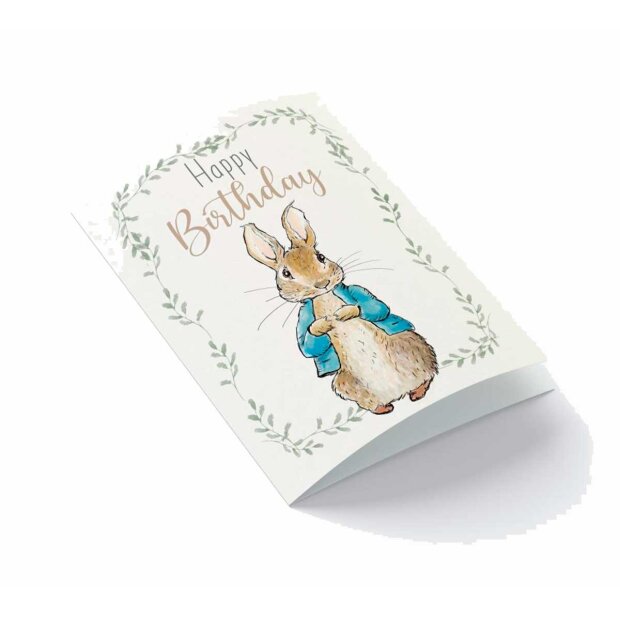 Billede af A7 Kort 7,5x10,5 Cm | Peter Kanin Happy Birthday Fra Mouse & Pen