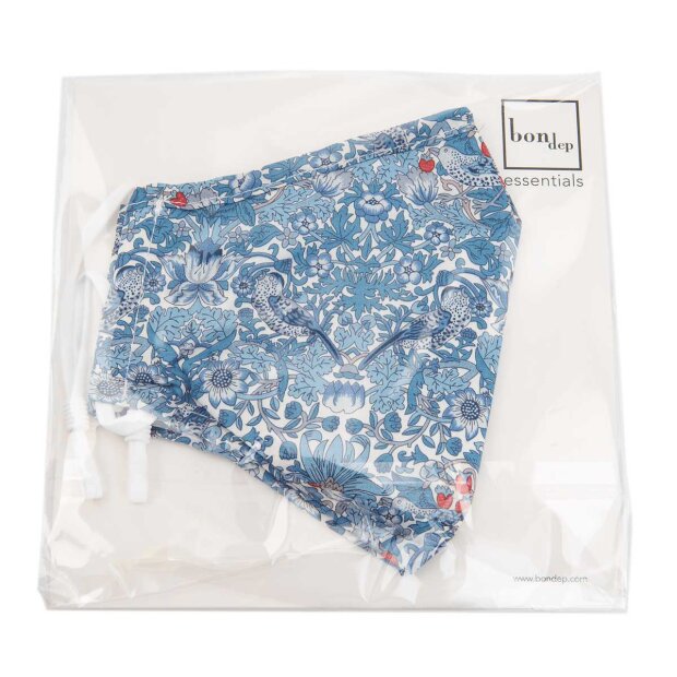 BON DEP - FACEMASK MW LIBERTY | STRAWBERRY THIEF LIGHT BLUE