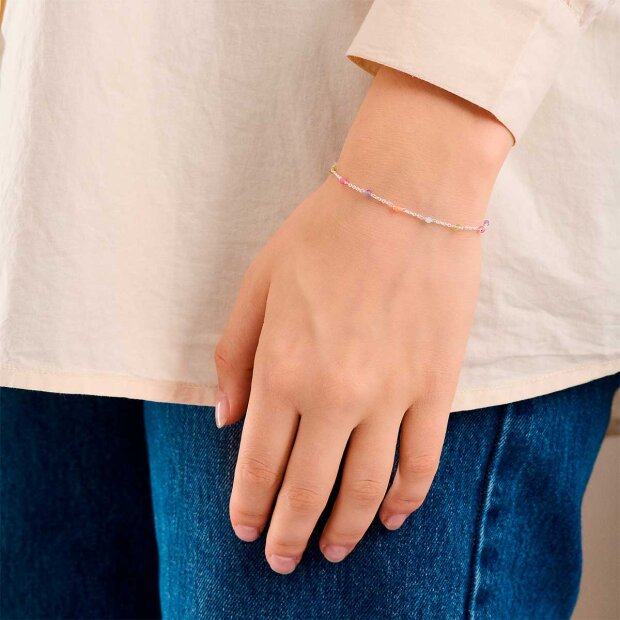 PERNILLE CORYDON - RAINBOW ARMBÅND 16-19 CM | SØLV