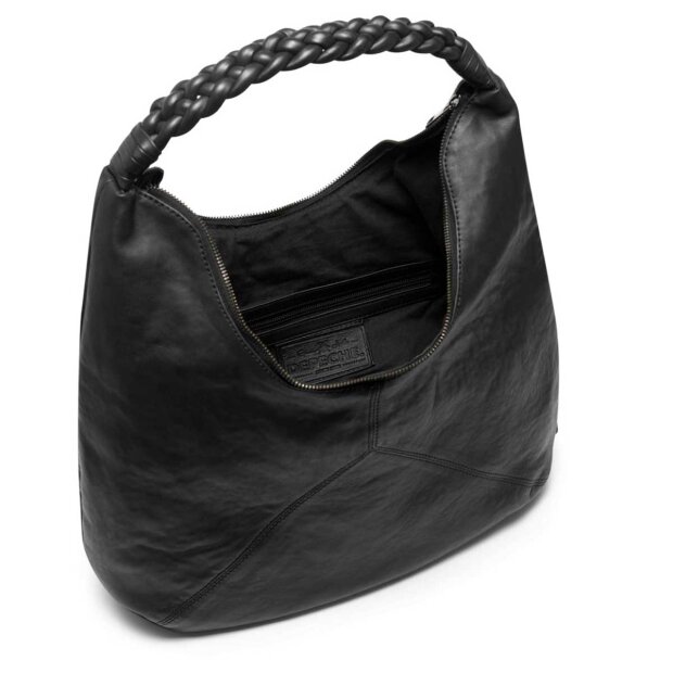 DEPECHE - LÆDER SHOPPER TASKE I BLØD KVALITET | SORT