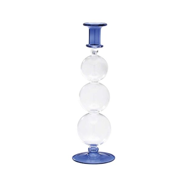Billede af Navy Boble Glaslysestage Fra Anna + Nina
