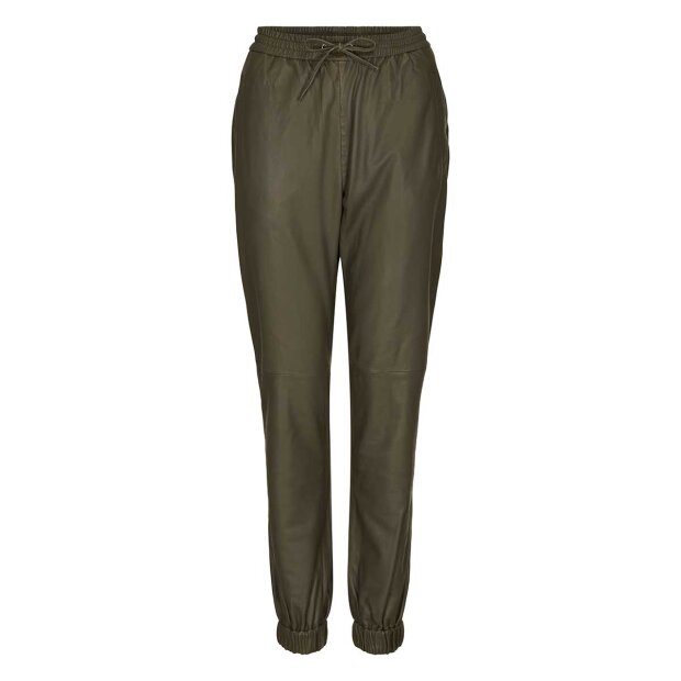 NOTYZ - LEATHER JOGGER PANTS | DARK OLIVE