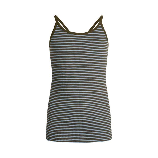 Billede af Trilina 2x2 Cotton Stripe Top | Forest Night/della Robbia Blue Fra Mads Nørgaard Kids