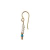 STINE A - PETIT HEAVENLY PEARL DREAM ØRERING - TURQUOISE & PINK STONES & CHAIN - 1 STK. | FORGYLDT