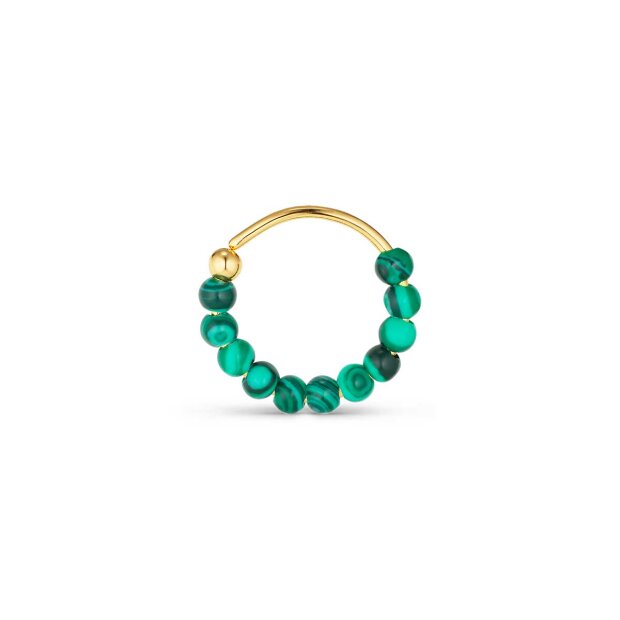 JANE KØNIG - BERMUDA MALACHITE TWISTØRERING 1 STK. | FORGYLDT