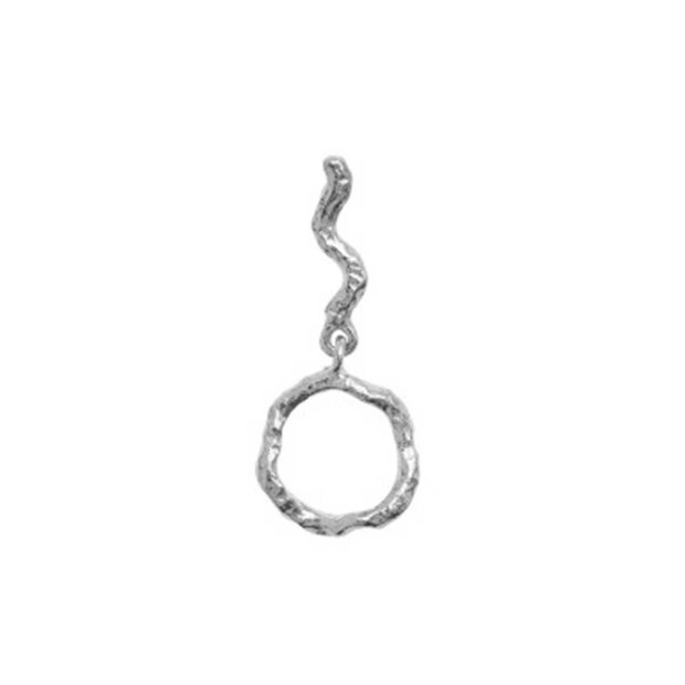 STINE A - PETIT WAVY DANGLING CIRCLE ØRERING 1 STK. | SØLV