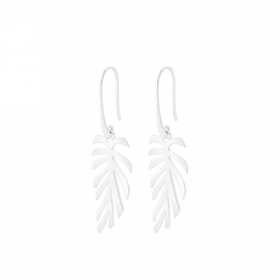 PERNILLE CORYDON - FERN LEAF EARHOOKS 42 MM | SØLV