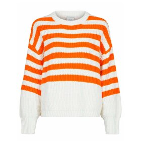 NEO NOIR - DAKOTA STRIPE KNIT BLOUSE | ORANGE