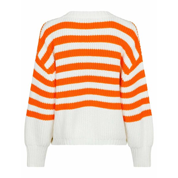 NEO NOIR - DAKOTA STRIPE KNIT BLOUSE | ORANGE