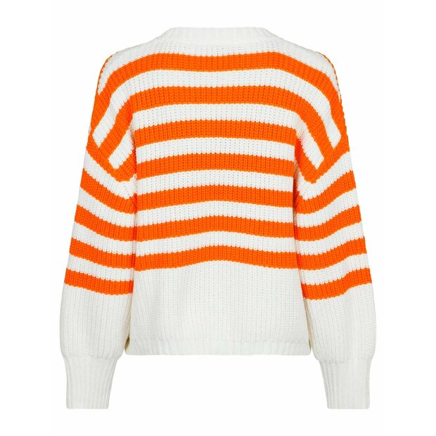 NEO NOIR - DAKOTA STRIPE KNIT BLOUSE | ORANGE