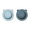 LIEWOOD - PEONY SUCTION BOWL, 2-PACK | SEA BLUE/WHALE BLUE