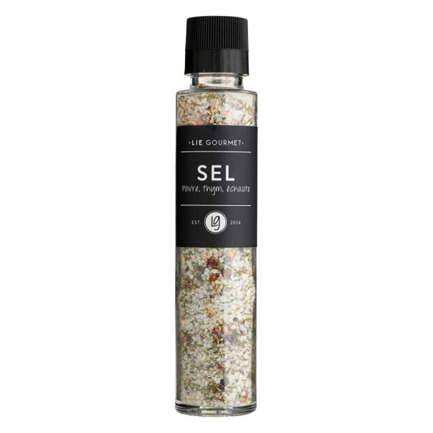 LIE GOURMET - KVÆRN - SALT/PEBER/TIMIAN/SKALOTTELØG 190G