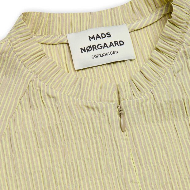 MADS NØRGAARD - CRINCKLE POP DUPINA KJOLE | LAUREL OAK/SUNNY LIME