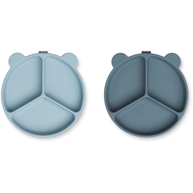 Billede af Stacy Divider Suction Plate 2-pak | Sea Blue/whale Blue Mix Fra Liewood