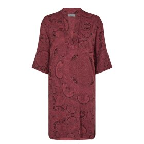 MOS MOSH - HANI PINTO CREPE DRESS | OXBLOOD RED