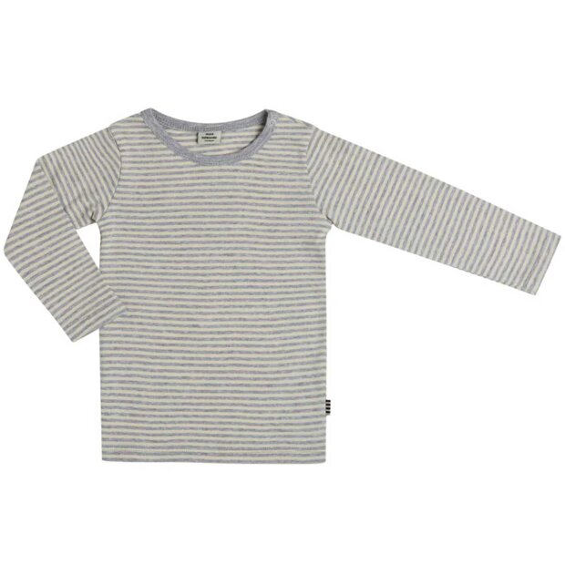 Tobinino Soft Striped Rib T-shirt | Hvid/grå Fra Mads Nørgaard Kids