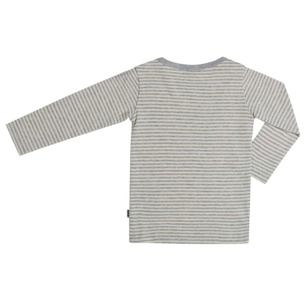 MADS NØRGAARD KIDS - TOBININO SOFT STRIPED RIB T-SHIRT | HVID/GRÅ