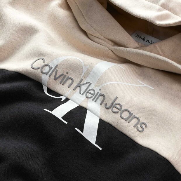 CALVIN KLEIN - COLOUR BLOCK HOODIE DRESS | BLACK