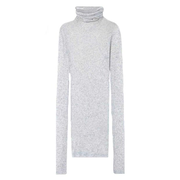 AMERICAN VINTAGE - T-SHIRT MED RULLEKRAVE | GRÅ MELANGE