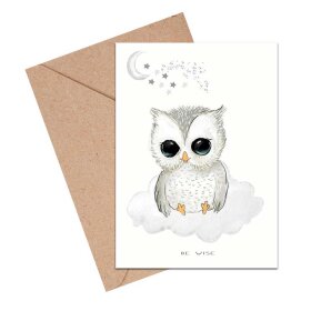 MOUSE & PEN - A6 KORT 11,5X16 CM | BABY BE WISE UGLE