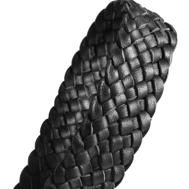 DEPECHE - LÆDERBÆLTE MED SMUKKE FLETDETALJER | BLACK